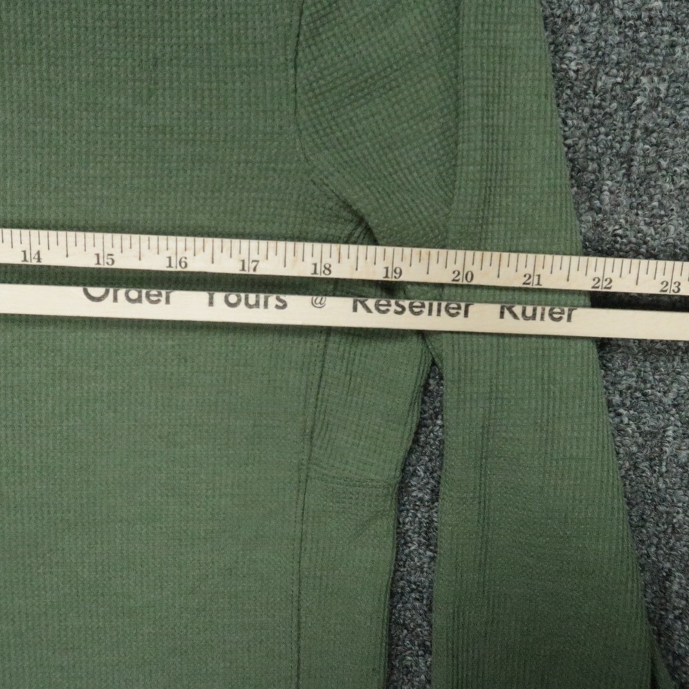 Lululemon Hoodie Mens Medium Green Waffle Knit Pullover Long Sleeve Lightweight - Picture 5 of 7